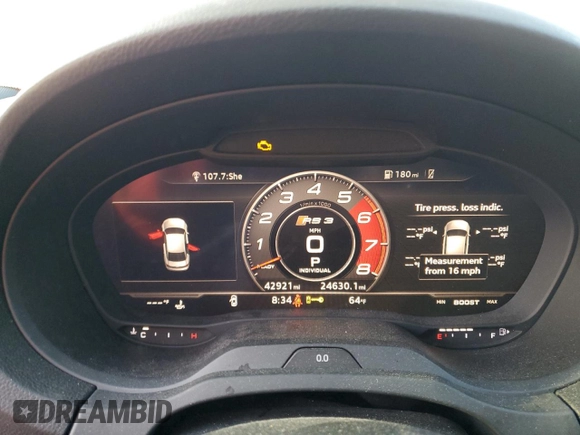 2019 Audi RS 3 z VIN WUABWGFF6KA903460, wystawiony jako Copart lot #72391473 z przebiegiem 42 921 mil mil oraz . Historia ofert i sprzedaży dostępna na DreamBid. Obrazek 9.