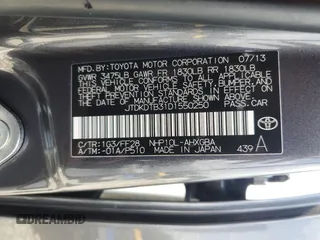 2013 Toyota Prius One with VIN JTDKDTB31D1550250, listed as a Copart auction lot 54205765 with 178,802 mi miles and Non Repairable. Bid and sale history available at DreamBid. Image 13.