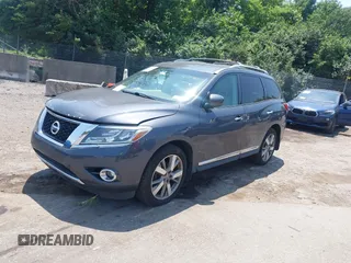 2013 Nissan Pathfinder Platinum with VIN 5N1AR2MM3DC617461, listed as a IAAI auction lot 42602039 with 145,209 mi miles and . Bid and sale history available at DreamBid. Image 2.