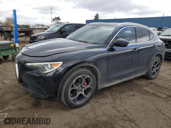 2019 Alfa Romeo Stelvio Ti with VIN ZASPAKBN4K7C42498, listed as a Copart auction lot 43219645 with 102,115 mi miles and Clean title. Bid and sale history available at DreamBid. Image 1.
