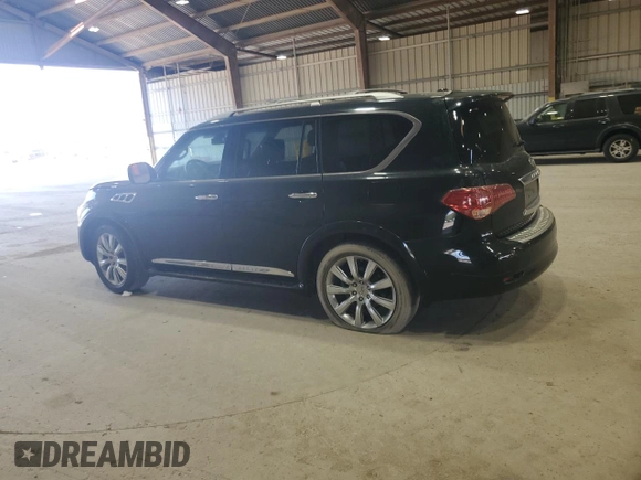 2012 Infiniti QX56 7-passenger with VIN JN8AZ2NF9C9517904, listed as a Copart auction lot 49315055 with 0 mi miles and Salvage Title. Bid and sale history available at carsss.com. Image 2.