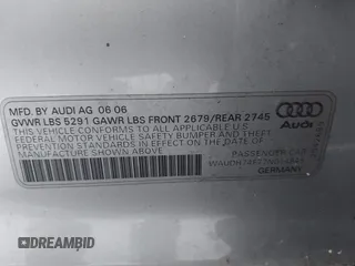 2007 Audi A6 3.2L z VIN WAUDH74F77N014845, wystawiony jako IAAI lot #42272245 z przebiegiem 143 769 mil mil oraz . Historia ofert i sprzedaży dostępna na DreamBid. Obrazek 9.