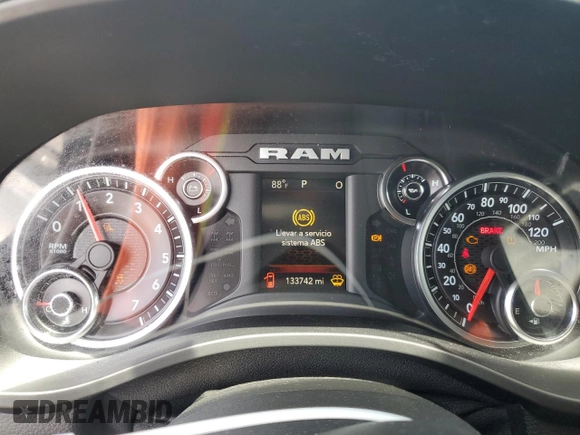 2019 Ram 1500 Big Horn with VIN 1C6RREFT3KN745849, listed as a Copart auction lot 60191725 with 133,742 mi miles and Non repairable. Bid and sale history available at DreamBid. Image 9.