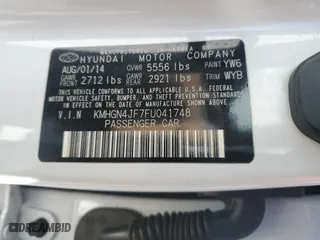 2015 Hyundai Genesis 5.0L with VIN KMHGN4JF7FU041748, listed as a Copart auction lot 45913585 with 132,109 mi miles and Salvage Title. Bid and sale history available at carsss.com. Image 13.