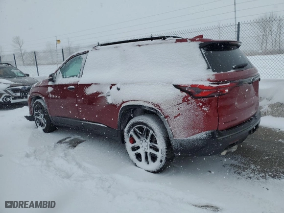 2022 Chevrolet Traverse Premier with VIN 1GNEVKKW9NJ138455, listed as a Copart auction lot 46489125 with 0 mi miles and Salvage Title. Bid and sale history available at carsss.com. Image 2.