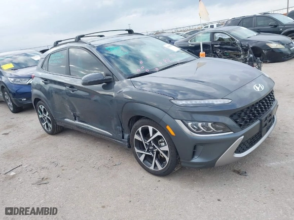 2023 Hyundai Kona Limited with VIN KM8K5CA39PU050527, listed as a IAAI auction lot 41165084 with 17,513 mi miles. Bid and sale history available at carsss.com. Image 1.
