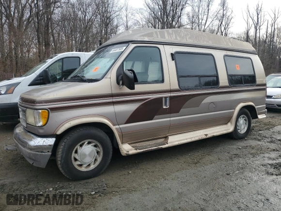 1995 Ford Econoline Cargo with VIN 1FDEE14N8SHA52902, listed as a Copart auction lot 44407505 with 81,474 mi miles and Salvage Title. Bid and sale history available at carsss.com. Image 1.