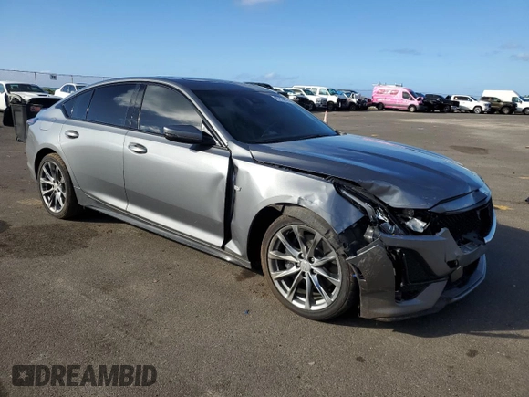 2020 Cadillac CT5 Sport with VIN 1G6DU5RK1L0150875, listed as a Copart auction lot 80959514 with 53,177 mi miles and Non repairable. Bid and sale history available at DreamBid. Image 4.