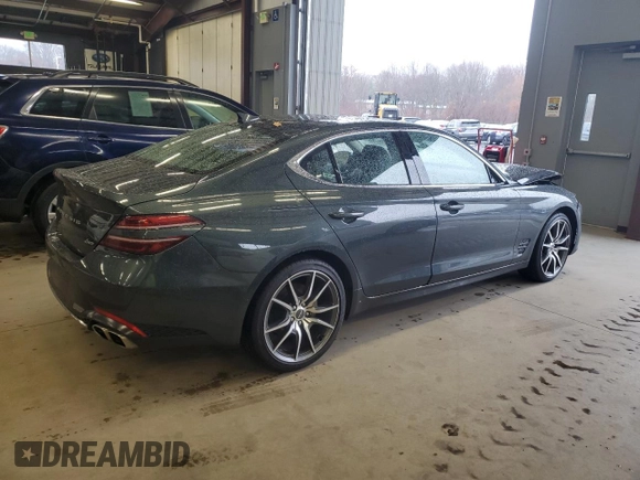 2023 Genesis G70 2.0T with VIN KMTG34TA5PU131043, listed as a Copart auction lot 81897604 with 27,795 mi miles and Non Repairable. Bid and sale history available at DreamBid. Image 3.