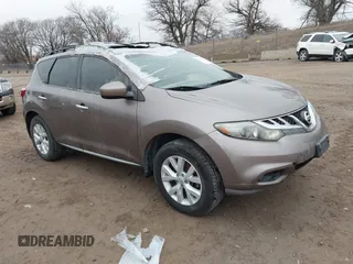 2012 Nissan Murano S with VIN JN8AZ1MU3CW120037, listed as a IAAI auction lot 41161477 with 169,720 mi miles and . Bid and sale history available at DreamBid. Image 1.