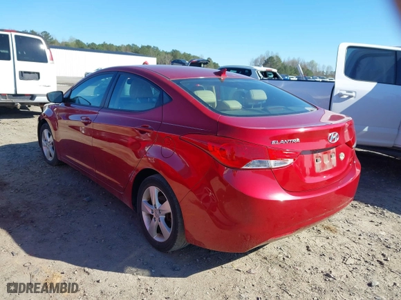 2012 Hyundai Elantra GLS with VIN KMHDH4AE8CU417385, listed as a IAAI auction lot 41866598 with 131,355 mi miles. Bid and sale history available at carsss.com. Image 3.