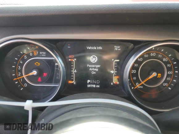 2019 Jeep Wrangler Unlimited Sport S with VIN 1C4HJXDGXKW557241, listed as a Copart auction lot 52485164 with 59,798 mi miles and Salvage title. Bid and sale history available at DreamBid. Image 9.