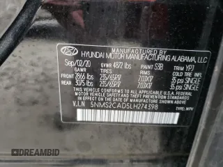 2020 Hyundai Santa Fe SE with VIN 5NMS2CAD5LH274398, listed as a Copart auction lot 70537522 with 34,134 mi miles. Bid and sale history available at carsss.com. Image 13.