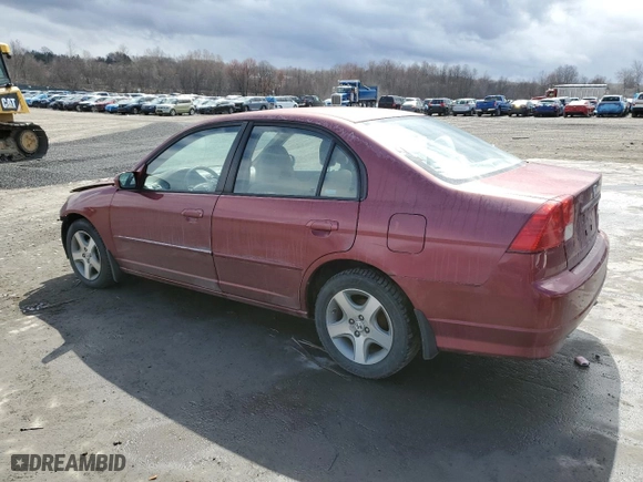 2005 Honda Civic Sdn EX with VIN 2HGES26745H570006, listed as a Copart auction lot 50536625 with 88,550 mi miles and Salvage Title. Bid and sale history available at carsss.com. Image 2.