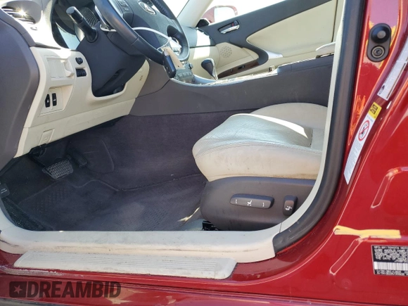 2010 Lexus IS 250 with VIN JTHBF5C27A5115408, listed as a Copart auction lot 52634165 with Not Provided miles and Salvage Title. Bid and sale history available at carsss.com. Image 12.