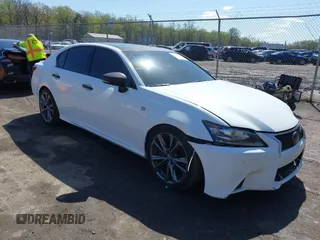 2014 Lexus GS 350 with VIN JTHBE1BL5E5038808, listed as a IAAI auction lot 41986207 with 181,659 mi miles. Bid and sale history available at carsss.com. Image 1.