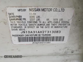2002 Nissan Maxima GLE z VIN JN1DA31AX2T313083, wystawiony jako IAAI lot #42040751 z przebiegiem 182 814 mil mil oraz . Historia ofert i sprzedaży dostępna na DreamBid. Obrazek 9.