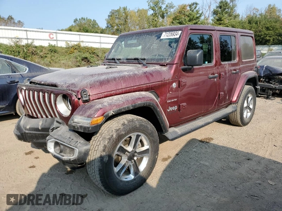 2022 Jeep Wrangler Unlimited Sahara Altitude with VIN 1C4HJXEG6NW117231, listed as a Copart auction lot 71226934 with 36,897 mi miles and Clean title. Bid and sale history available at DreamBid. Image 1.