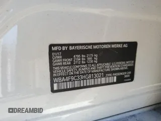 2017 BMW 4 Series 430i xDrive with VIN WBA4F9C33HG813021, listed as a Copart auction lot 63780845 with 69,520 mi miles and Salvage title. Bid and sale history available at DreamBid. Image 12.