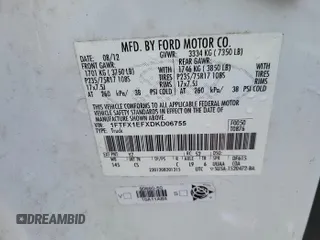 2013 Ford F-150 XL with VIN 1FTFX1EFXDKD06755, listed as a IAAI auction lot 42621066 with 308,497 mi miles and . Bid and sale history available at DreamBid. Image 20.