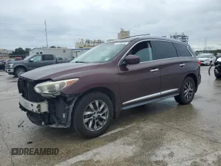 2013 Infiniti JX35 with VIN 5N1AL0MN7DC335399, listed as a Copart auction lot 71110244 with 122,775 mi miles and Salvage Title. Bid and sale history available at carsss.com. Image 1.