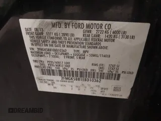2014 Ford Flex SE z VIN 2FMGK5B81EBD10362, wystawiony jako IAAI lot #42429713 z przebiegiem 116 269 mil mil oraz . Historia ofert i sprzedaży dostępna na DreamBid. Obrazek 9.