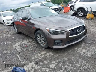 2016 Infiniti Q50 Red Sport 400 with VIN JN1FV7AR5GM451867, listed as a IAAI auction lot 42451457 with 130,826 mi miles and . Bid and sale history available at DreamBid. Image 1.