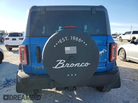 2021 Ford Bronco with VIN 1FMDE5AP6MLA77614, listed as a Copart auction lot 87109254 with 11,515 mi miles and Salvage Title. Bid and sale history available at DreamBid. Image 6.
