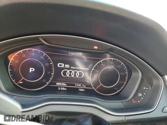 2018 Audi Q5 Premium Plus with VIN WA1BNAFY6J2238724, listed as a Copart auction lot 37409633 with 48,438 mi miles and . Bid and sale history available at DreamBid. Image 9.