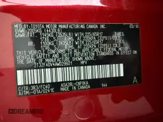 2010 Toyota RAV4 с VIN 2T3ZF4DV4AW02960, выставлен на аукционе Copart как лот 66746135 с пробегом 173 453 миль миль и Чистый • Clean title. История ставок и продаж доступна на DreamBid. Изображение 10.