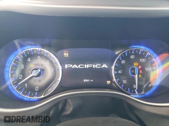 2023 Chrysler Pacifica Touring L with VIN 2C4RC1BG1PR581376, listed as a Copart auction lot 59901915 with 57,411 mi miles and Salvage title. Bid and sale history available at DreamBid. Image 9.