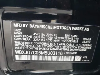 2021 BMW X1 sDrive28i with VIN WBXJG7C05M5U03116, listed as a IAAI auction lot 39837867 with 16,788 mi miles. Bid and sale history available at carsss.com. Image 9.