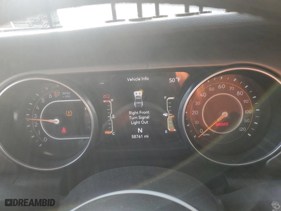 2018 Jeep Wrangler Unlimited Sport S with VIN 1C4HJXDG7JW279056, listed as a Copart auction lot 51979305 with 58,761 mi miles and Salvage Title. Bid and sale history available at carsss.com. Image 9.