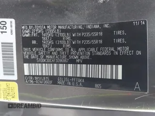 2015 Toyota Sienna Ltd with VIN 5TDDK3DC4FS096867, listed as a IAAI auction lot 41451129 with 226,548 mi miles. Bid and sale history available at carsss.com. Image 9.