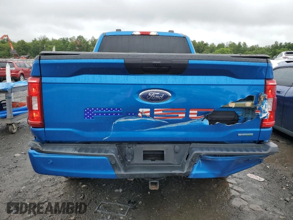 2021 Ford F-150 XL with VIN 1FTFW1E82MKD43741, listed as a Copart auction lot 65923804 with 86,506 mi miles and Salvage Title. Bid and sale history available at carsss.com. Image 6.