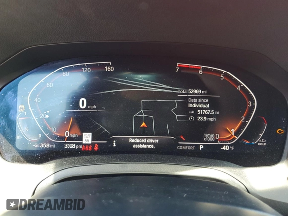 2022 BMW 4 Series 430i with VIN WBA63AV06NFM11260, listed as a Copart auction lot 57551825 with 52,969 mi miles and Salvage title. Bid and sale history available at DreamBid. Image 9.