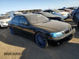 2007 BMW 7 Series 750i with VIN WBAHL83507DT07958, listed as a Copart auction lot 73318944 with 127,698 mi miles and Salvage Title. Bid and sale history available at carsss.com. Image 4.
