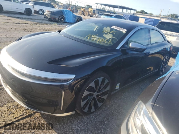 2022 Lucid Air Grand Touring z VIN 50EA1GBA6NA001280, wystawiony jako Copart lot #74004994 z przebiegiem Nie podano mil oraz Szkody całkowita. Historia ofert i sprzedaży dostępna na DreamBid. Obrazek 1.