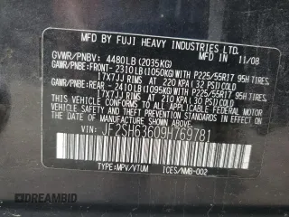 2009 Subaru Forester X with VIN JF2SH63609H769781, listed as a Copart auction lot 73668514 with 204,451 mi miles and Salvage title. Bid and sale history available at DreamBid. Image 13.