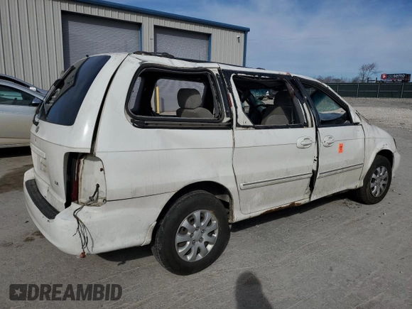 2005 Kia Sedona LX with VIN KNDUP132656684850, listed as a Copart auction lot 80095484 with 182,199 mi miles and Non Repairable. Bid and sale history available at carsss.com. Image 3.