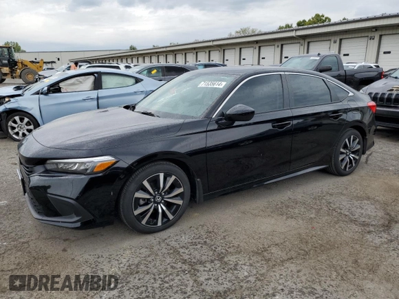 2023 Honda Civic Sedan EX with VIN 2HGFE1F76PH303393, listed as a Copart auction lot 71535614 with 18,539 mi miles and Salvage Title. Bid and sale history available at carsss.com. Image 1.
