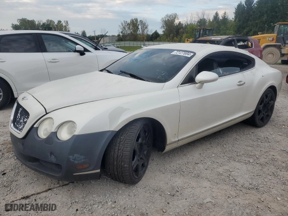 2007 Bentley Continental GT with VIN SCBCR73W77C040583, listed as a Copart auction lot 72127694 with 0 mi miles and Clean Title. Bid and sale history available at carsss.com. Image 1.