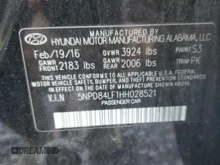 2017 Hyundai Elantra SE with VIN 5NPD84LF1HH028521, listed as a Copart auction lot 50606405 with 254,747 mi miles and Non repairable. Bid and sale history available at DreamBid. Image 12.