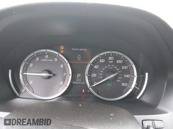 2016 Acura MDX with VIN 5FRYD4H26GB059651, listed as a IAAI auction lot 41497029 with 92,612 mi miles. Bid and sale history available at carsss.com. Image 7.