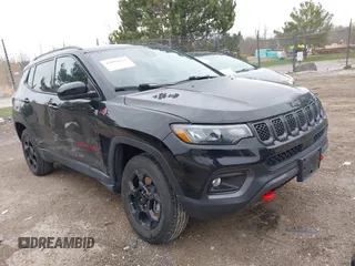 2023 Jeep Compass Trailhawk with VIN 3C4NJDDN7PT510813, listed as a IAAI auction lot 42096113 with 25,356 mi miles and . Bid and sale history available at DreamBid. Image 1.