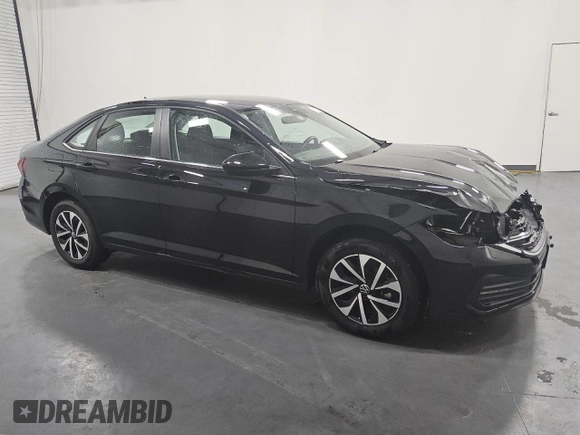 2024 Volkswagen Jetta S with VIN 3VW5M7BU6RM075005, listed as a Copart auction lot 65337885 with 19,499 mi miles and Clean title. Bid and sale history available at DreamBid. Image 4.