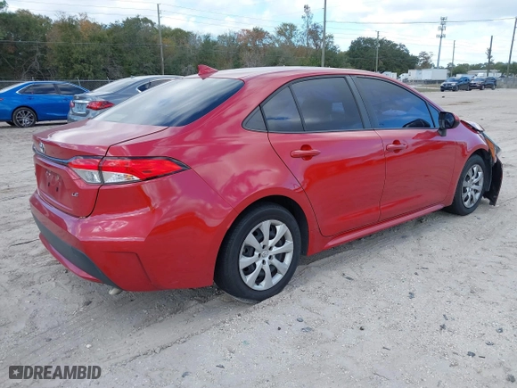 2020 Toyota Corolla LE with VIN JTDEPRAEXLJ108964, listed as a IAAI auction lot 41034199 with 135,483 mi miles. Bid and sale history available at carsss.com. Image 4.