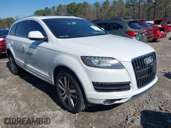 2015 Audi Q7 Premium Plus with VIN WA1LMAFE7FD022860, listed as a IAAI auction lot 41642235 with 202,624 mi miles and . Bid and sale history available at DreamBid. Image 1.