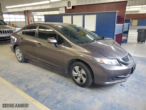 2013 Honda Civic Sdn LX with VIN 19XFB2F50DE096096, listed as a Copart auction lot 49774385 with 110,874 mi miles and Salvage Title. Bid and sale history available at carsss.com. Image 4.
