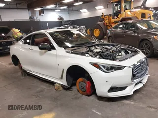 2018 Infiniti Q60 Red Sport 400 with VIN JN1FV7EL8JM631437, listed as a IAAI auction lot 42060026 with 42,810 mi miles and . Bid and sale history available at DreamBid. Image 1.